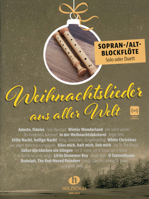 Holzschuh Verlag Weihnachtslieder Sopran/Altblo dainų knyga fleitutėms