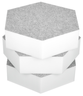 t.akustik Hexagon Melamine Light Grey 75 plačiajuostis akustinis absorbuotojas  