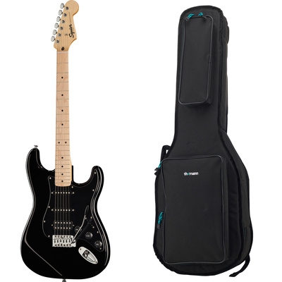 Squier Sonic Strat HSS Black komplektas elektrinė gitara