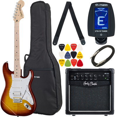 Squier Affinity Strat FM HSS S komplektas elektrinei gitarai  