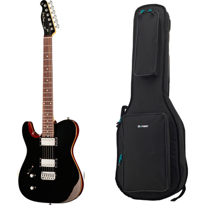Harley Benton Fusion-T HH HT LH EB BK kairiarankė elektrinė gitara