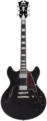 DAngelico Premier DC Black Flake V2 pusiau akustinė gitara
