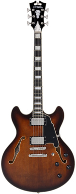 DAngelico Premier DC Brown Burst pusiau akustinė gitara