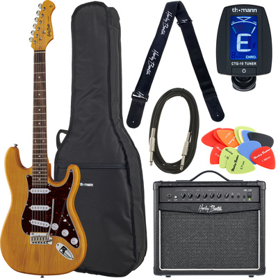Harley Benton ST-90SA Swamp Ash DLX S elektrinės gitaros komplektas