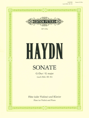 Edition Peters Haydn Flötensonate G-Dur fleitos natų rinkinys