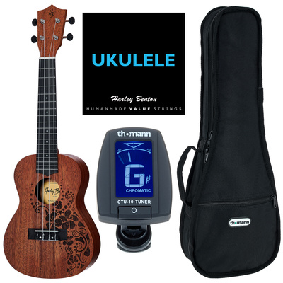 Harley Benton Kahuna-C Flower Bundle koncertinė ukulelė