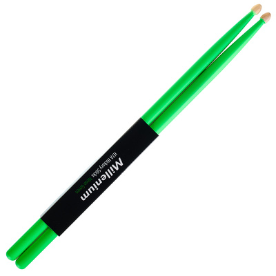 Millenium H7A Hickory Sticks Neon Green būgnų lazdelės