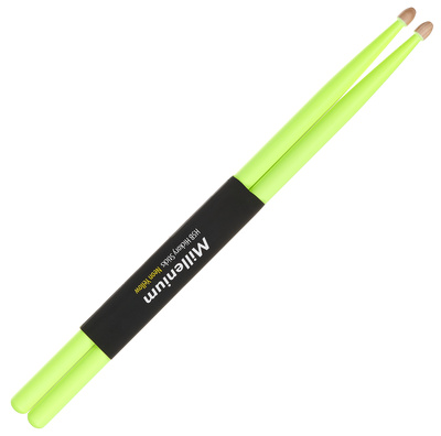Millenium H5B Hickory Sticks Neon Yellow būgnų lazdelės