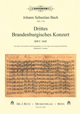 Dr. J. Butz Musikverlag Brandenburgisches Konzert 3 vargonų literatūros kūrinys