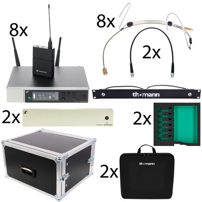 Sennheiser EW-D 8-CH Theatre Set Q1-6 bezvadu mikrofona sistēma ar galvas mikrofoniem