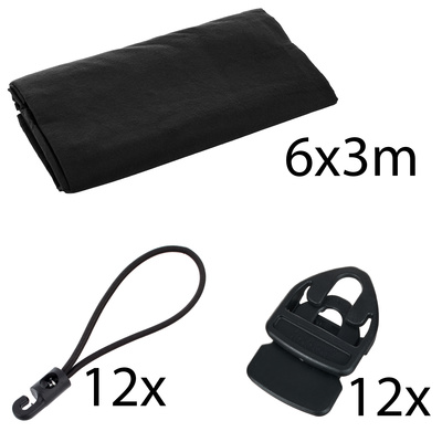 Stageworx Deco Curtain BK 6x3m scenos užuolaidų komplektas