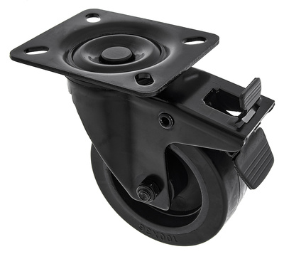 Roadworx Black Wheel Braked 100mm ratukai dėklams
