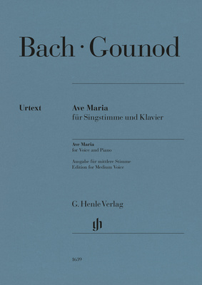 Henle Verlag Bach/Gounod Ave Maria mittel klasikinio vokalo natų literatūra  