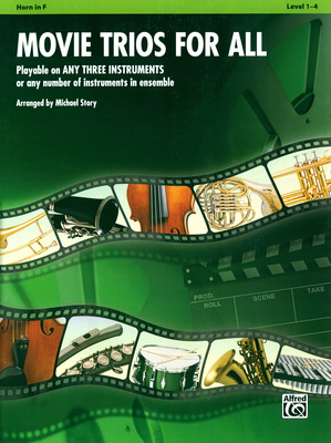 Alfred Music Publishing Movie Trios For All Horn dainų knyga valtornai