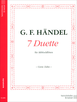 Heinrichshofen Verlag Händel 7 Duette klasikinio blokfliuto literatūra