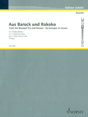 Schott Aus Barock und Rokoko klasikinio blokfliuto literatūra