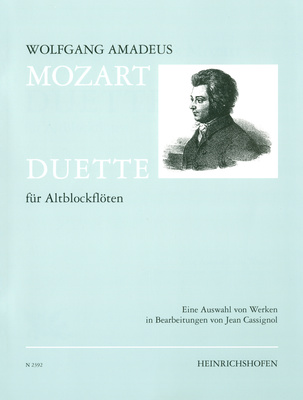 Heinrichshofen Verlag Mozart Duette klasikinio blokfliuto literatūra