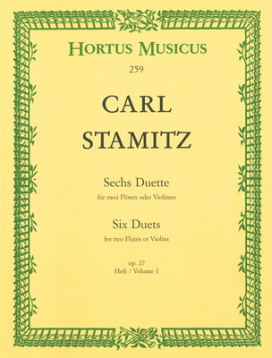 Bärenreiter Stamitz Sechs Duette 1 klasikinė fleitos literatūra