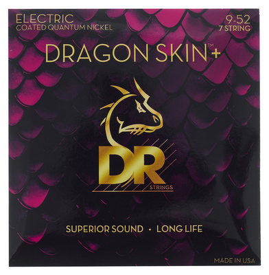 DR Strings Dragon Skin+ DEQ-7/9 padengtos 7 stygų elektrinės gitaros stygos