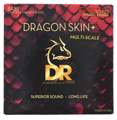 DR Strings Dragon Skin+ DBSM6-30 Coated 6-stygų elektrinės bosinės gitaros stygos