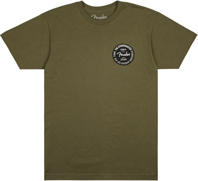 Fender Strat Anniv Badge Tee Oliv XXL
