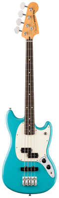 Fender Player II Mustang Bass RW AQB trumpos skalės bosinė gitara