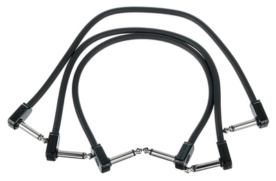 Ernie Ball Flat Patch Cable 12" black sujungimo laidų komplektas