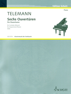 Schott Telemann Sechs Ouvertüren fortepijono literatūra