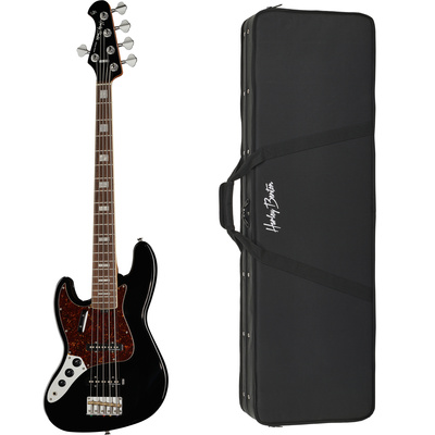 Harley Benton MV-5JB LH Black 5-stygė j-bosinė gitara paketai