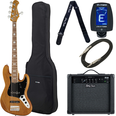 Harley Benton MV-5JB Natural bosinės gitaros komplektas