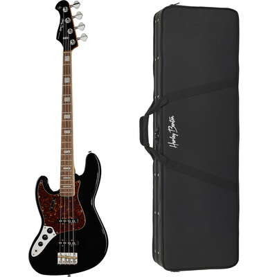 Harley Benton MV-4JB LH Black bosinė gitara rinkinys  