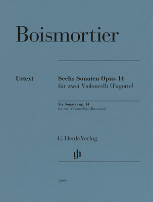 Henle Verlag Boismortier Sonaten 2 Celli natos violončelei