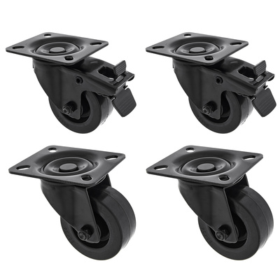 Roadworx Black Wheel 80mm komplektas ratukai