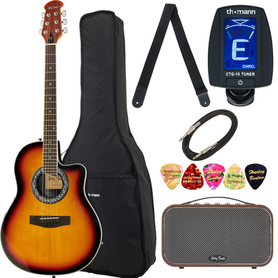 Harley Benton HBO-600SB elektrinės gitaros komplektas
