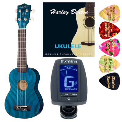 Harley Benton UK-12 Stain Ash Blue sopraninė ukulelė