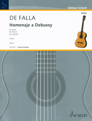 Schott De Falla Homenaje a Debussy klasikinės gitaros literatūra