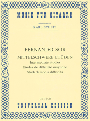 Universal Edition Sor Mittelschwere Etüdem klasikinės gitaros literatūra