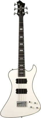 Hagstrom Nekromant 5 White Gloss 5-stygė bosinė gitara