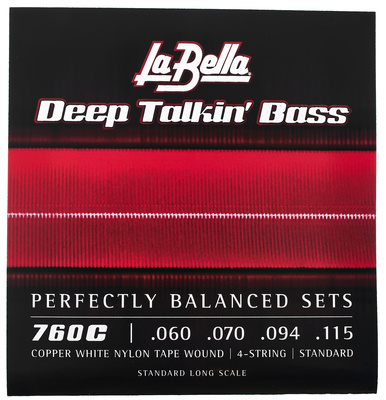 La Bella 760C Copper White Nylon Tape bosinės gitaros styga