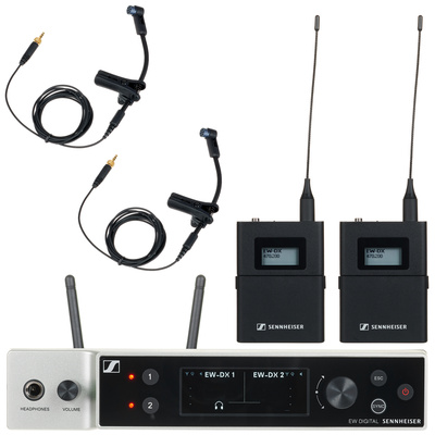 Sennheiser EW-DX 2x E908 B Dante U1/5 bezvadu instrumentu mikrofona sistēma
