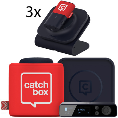 Catchbox Plus Hub4 1Cube 3 Clip Red bezvadu mikrofona sistēma