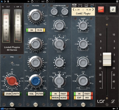 Plugin Alliance Lindell Audio 80 Series kanāla sloksnes spraudnis