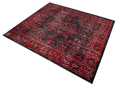 Vintage Drum Rug Black-Red