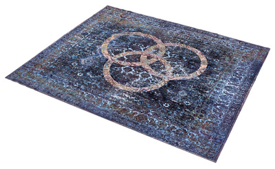 Vintage Drum Rug Blue