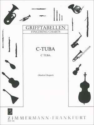Zimmermann Verlag Grifftabelle Tuba C tubas tvērienu tabula