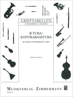Zimmermann Verlag Grifftabelle Tuba B tubas tvērienu tabula