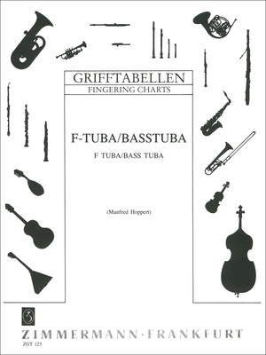 Zimmermann Verlag Grifftabelle Tuba F/Basstuba tubas pirkstu tabula