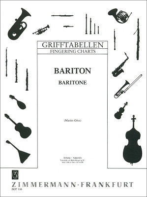 Zimmermann Verlag Grifftabelle Baritone baritona fingering chart