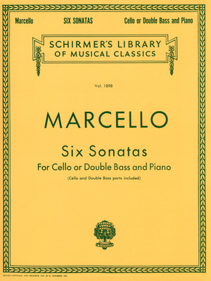 G. Schirmer Marcello Six Sonatas notis čellam