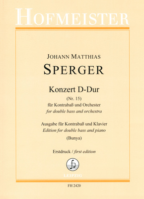 Friedrich Hofmeister Verlag Sperger Concert Nr. 15 D-Dur